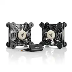 Front. AC Infinity - MULTIFAN S5, Quiet USB Cooling Fan Dual 80mm - Black.