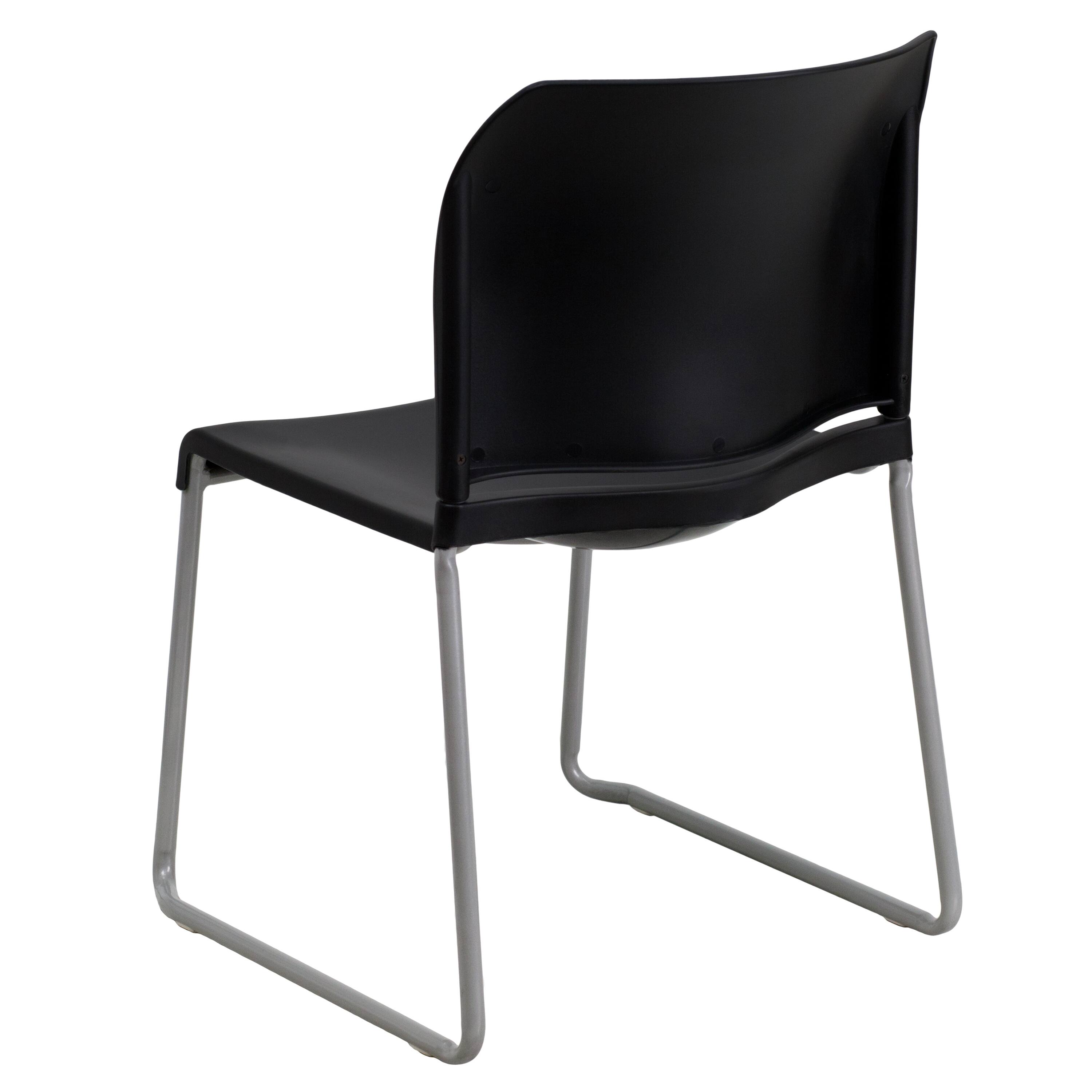Alt View 8. Emma + Oliver - Home and Office Guest Chair Full Back Contoured Sled Base Stack Chair - Black.