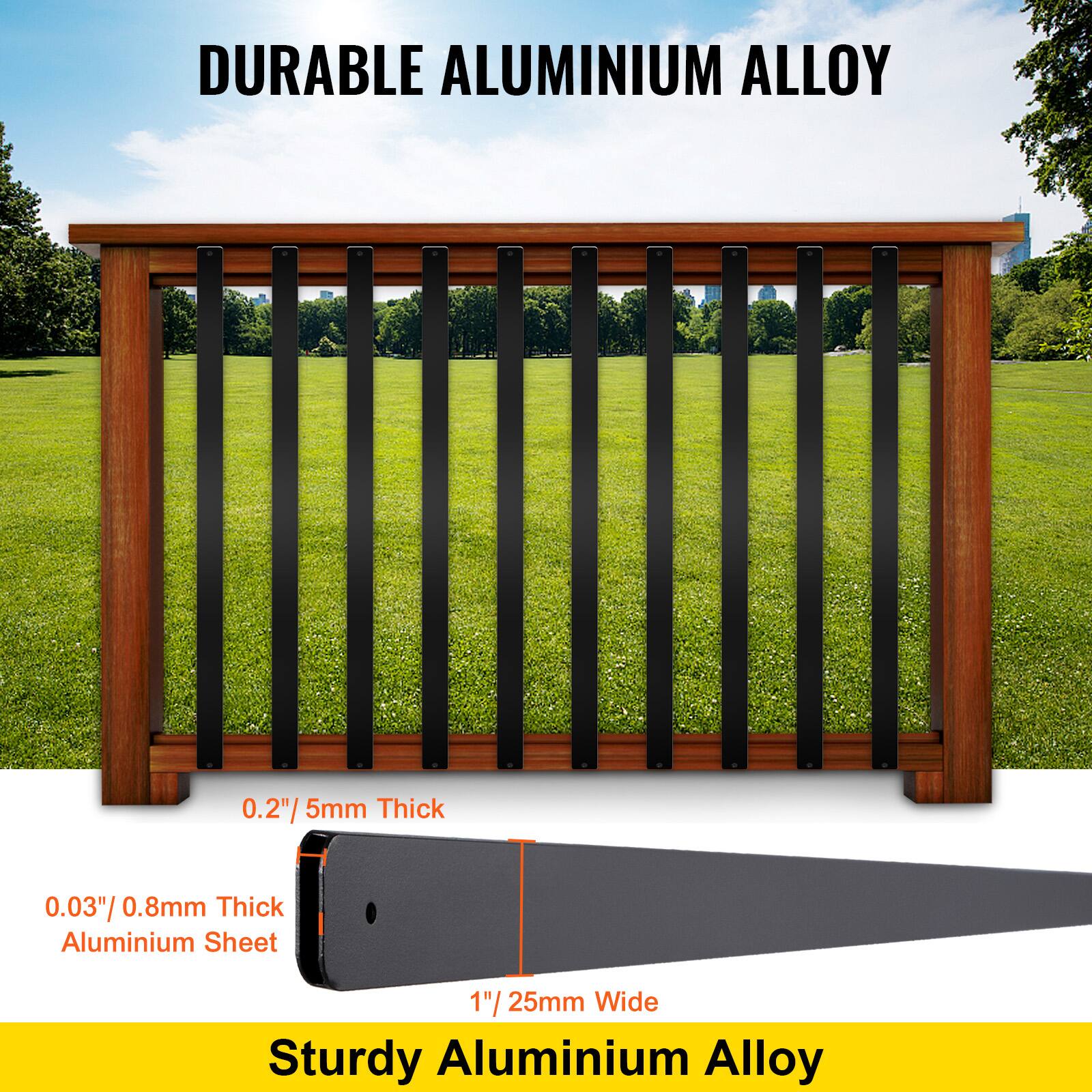 DURABLE ALUMINIUM ALLOY

0.2"/ 5mm Thick
0.03"/ 0.8mm Thick Aluminium Sheet
1"/ 25mm Wide

Sturdy Aluminium Alloy