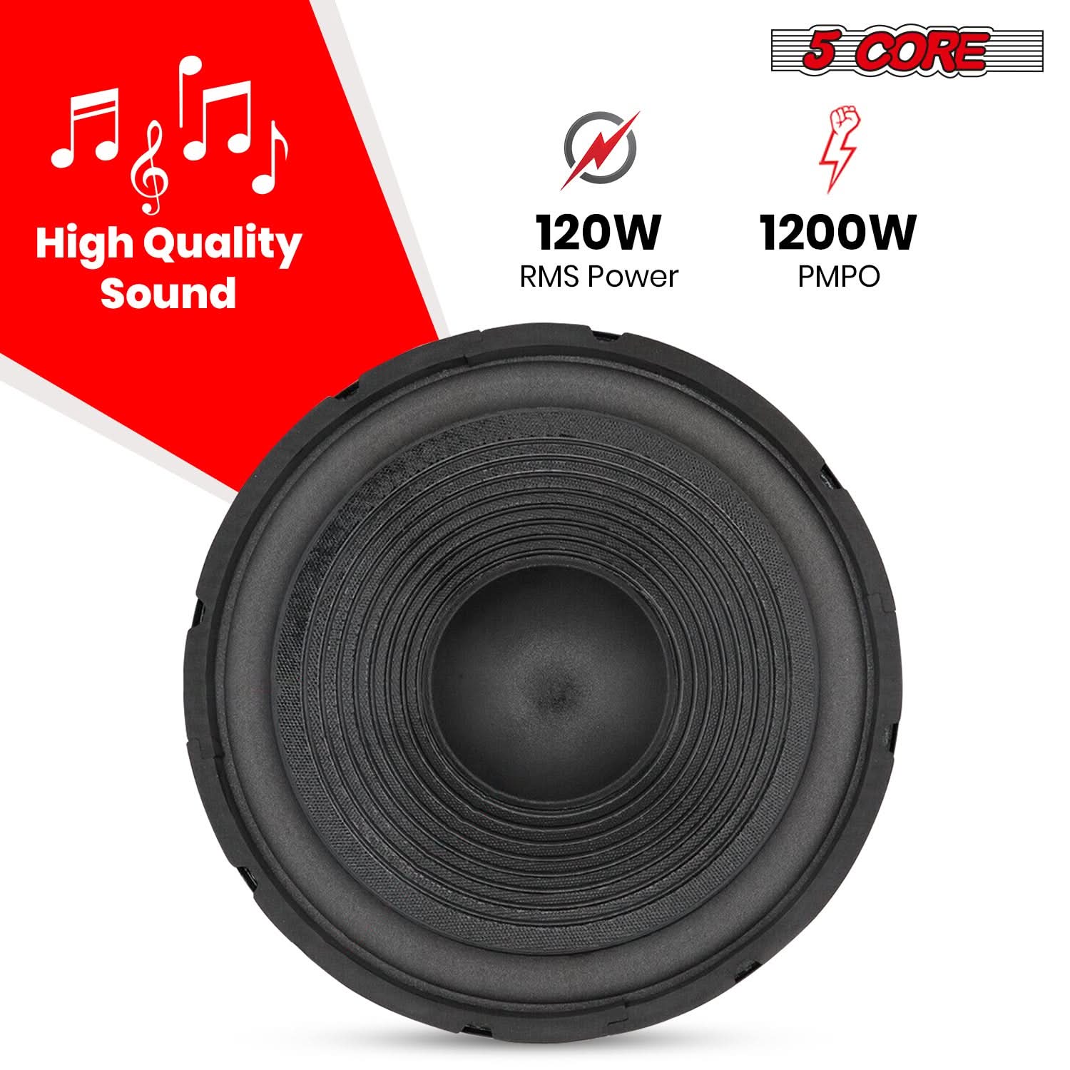 5 CORE

High Quality Sound

120W RMS Power

1200W PMPO