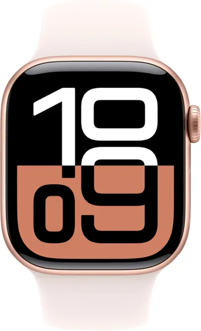 Apple Watch Series 10 (GPS) 42mm Aluminum Case with Light Blush Sport Band - S/M - Rose Gold