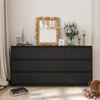 Famapy 9 Drawer Dresser: Elevate Bedroom Elegance with Sleek Storage Black BBFAZJ-KF250020-03 - Best Buy Famapy 9 Drawer Dresser: Elevate Bedroom Elegance with Sleek Storage Black BBFAZJ-KF250020-03 - Best Buy