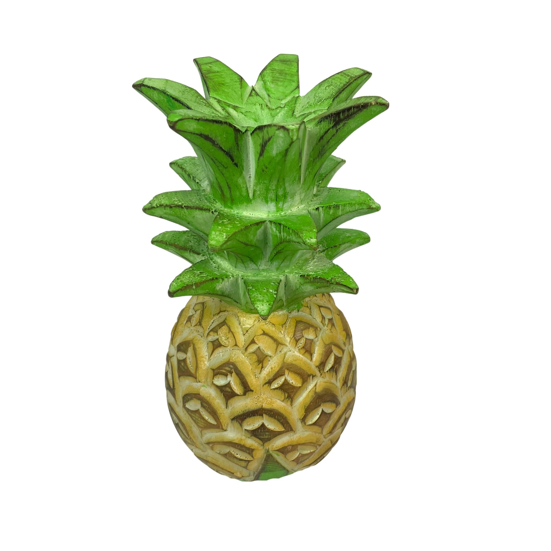Photos - Other Decoration Chesapeake Bay - Hand-Painted Pineapple Sculpture – 9.75" High, Rustic Tropical Decor Accent - Multicolored 24389 