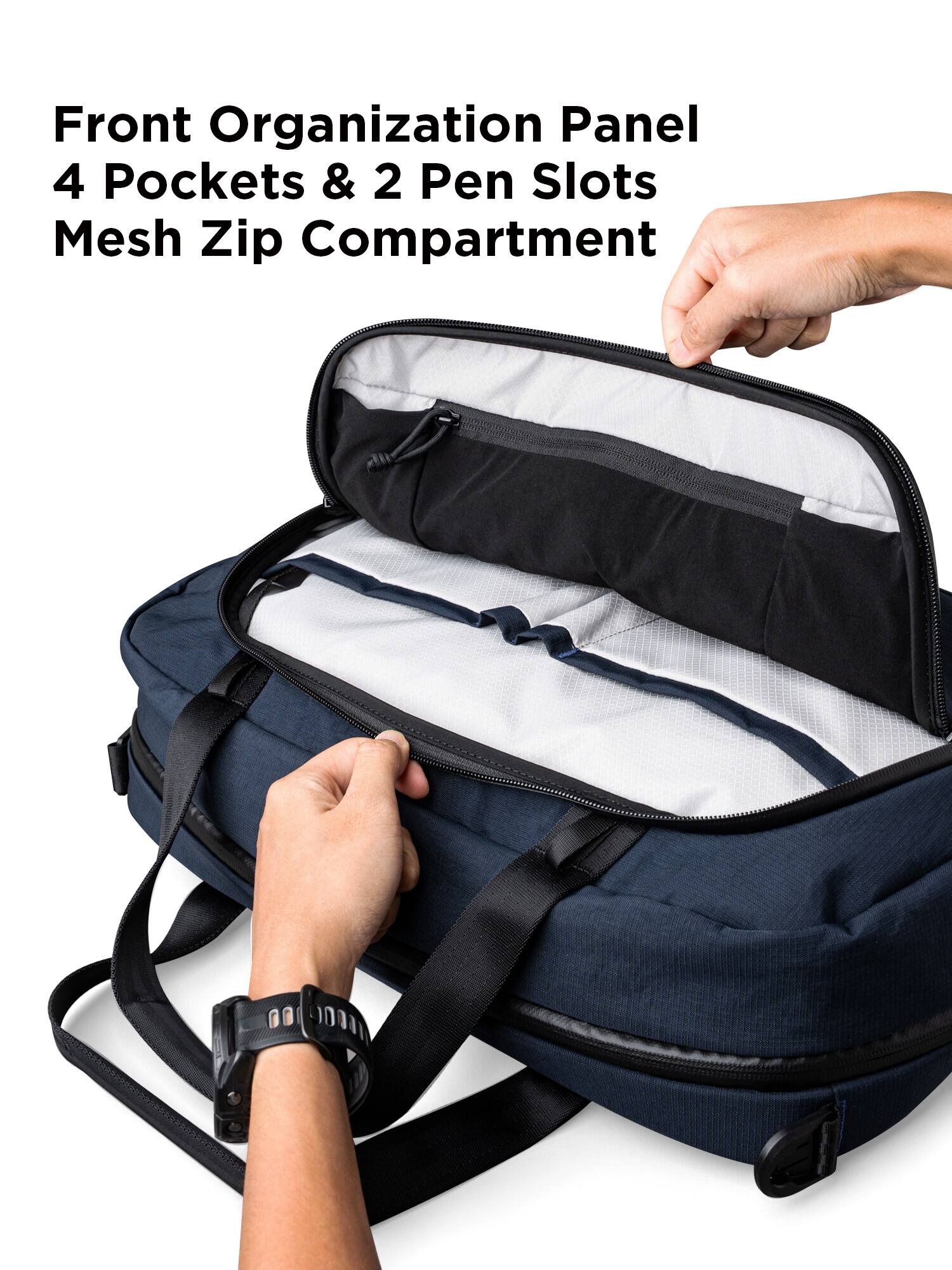Front Organization Panel  
4 Pockets & 2 Pen Slots  
Mesh Zip Compartment
