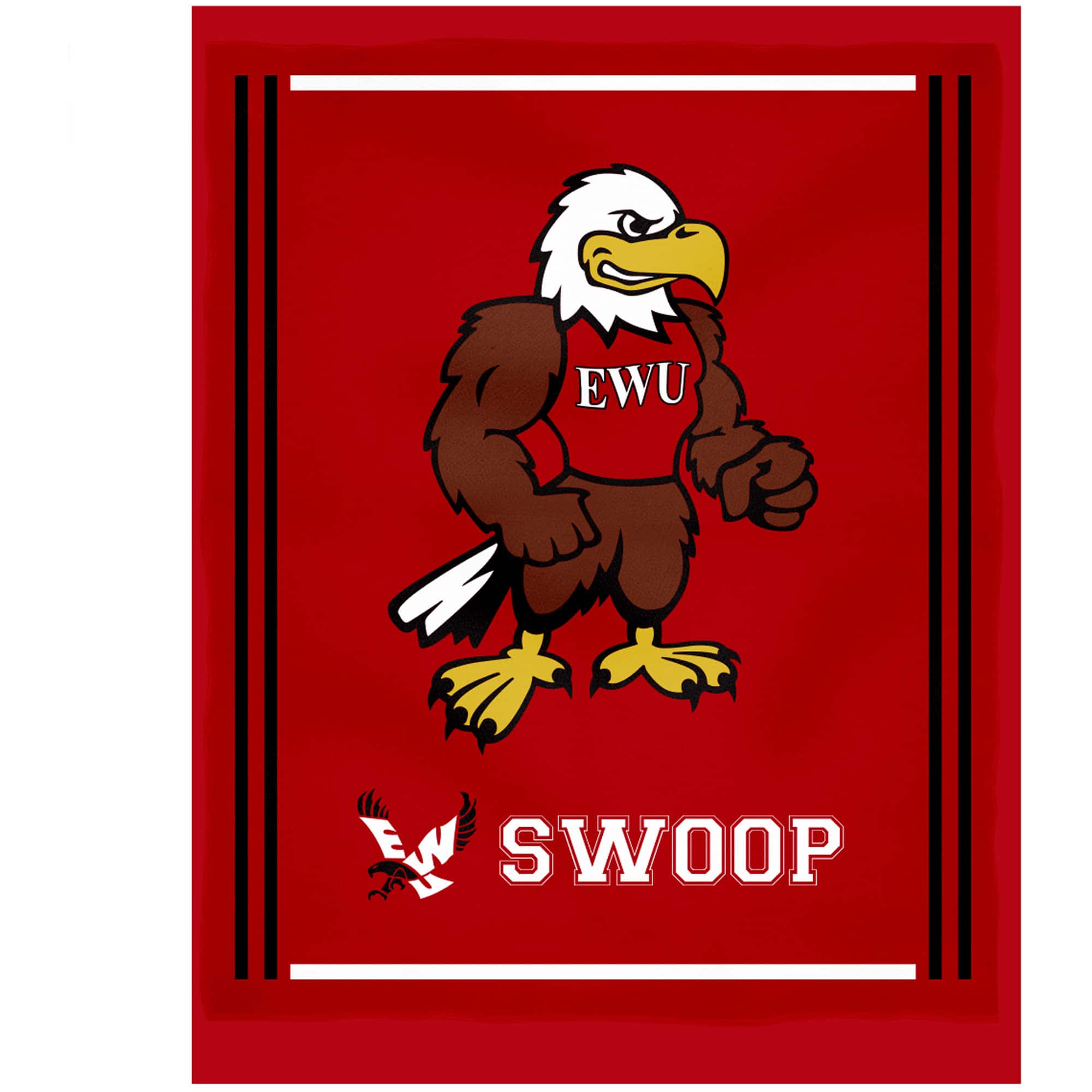Vive La Fete - Eastern Washington Eagles 36'' x 48'' Children's Mascot Plush Blanket - Multicolor