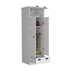 Front. TuHome - Falkland Armoire White MDF - White.
