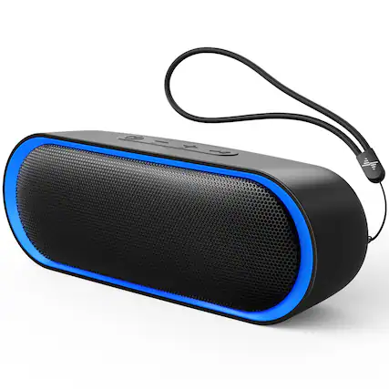 Front. Dazzed Corner - Bluetooth Speakers, Waterproof Portable Speakers - Black.