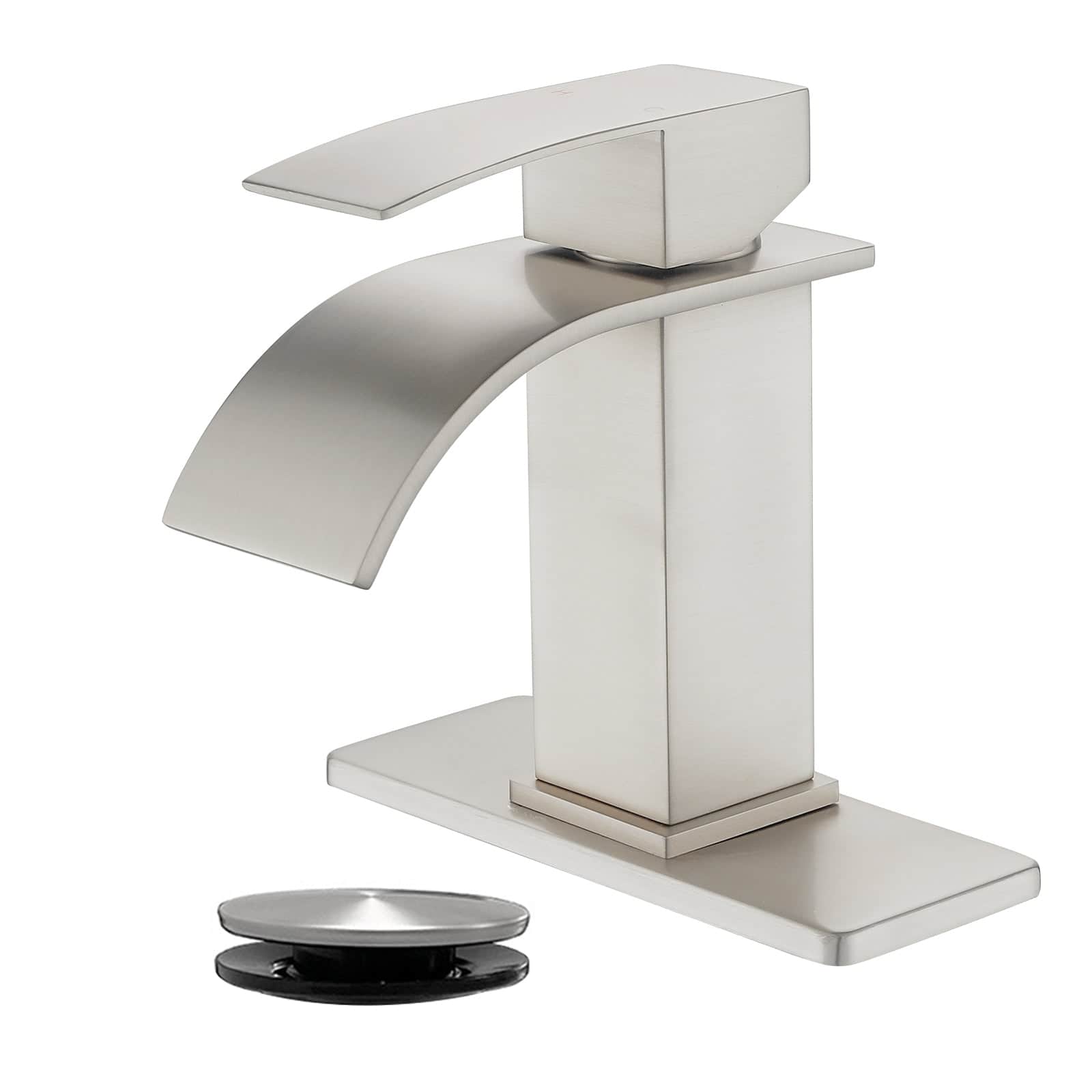 Brushed Faucet SUS304 Waterfall Spout cUPC Cartridge 60cm Supply Line Pop Up Drain price history on PriceWatchPro