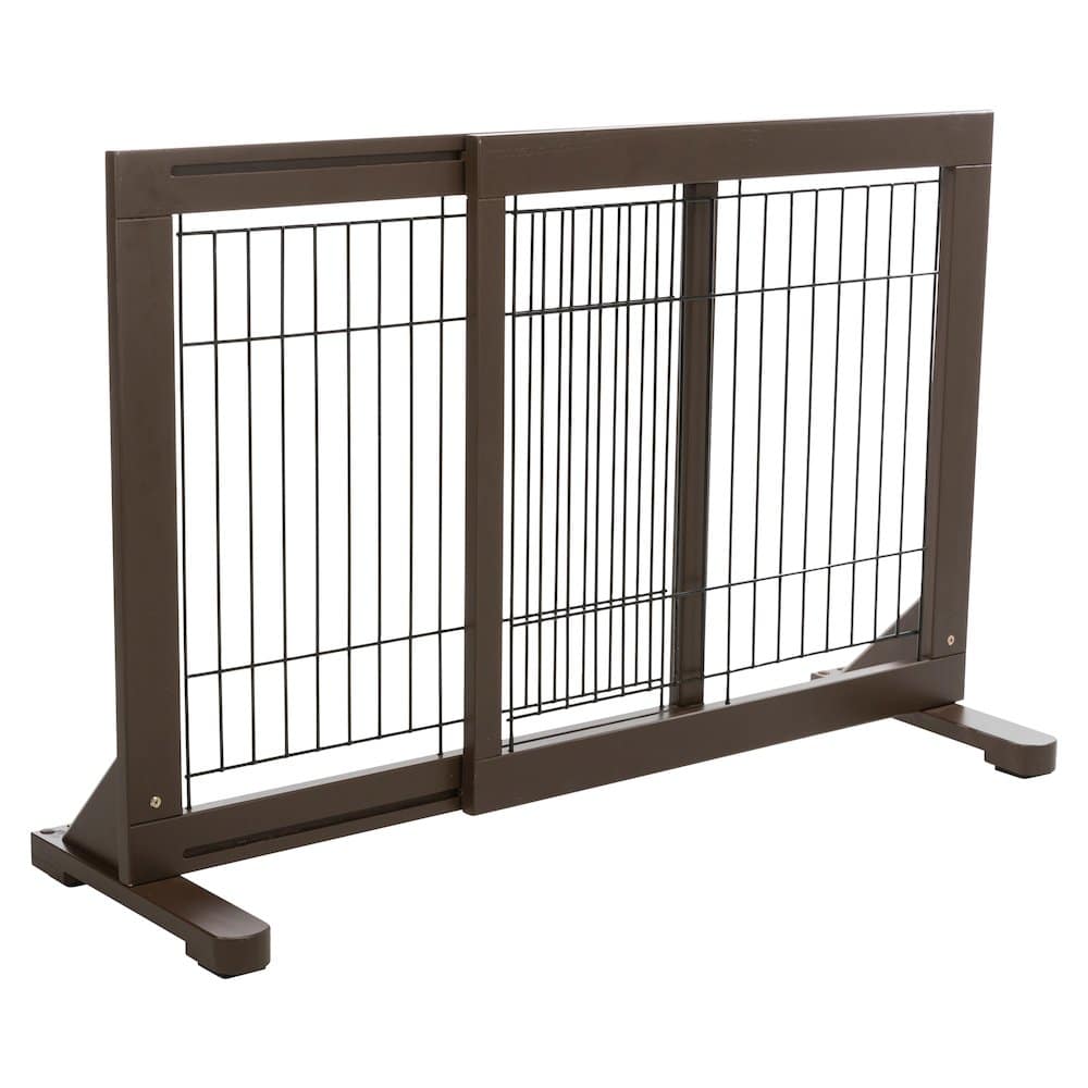 "TRIXIE - Adjustable Wooden Freestanding Pet Gate, Tall Step Over, Expands to 42.5"" - Espresso Brown" price history on PriceWatchPro