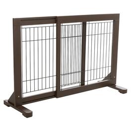 TRIXIE - Adjustable Wooden Freestanding Pet Gate, Tall Step Over, Expands to 42.5" - Espresso Brown