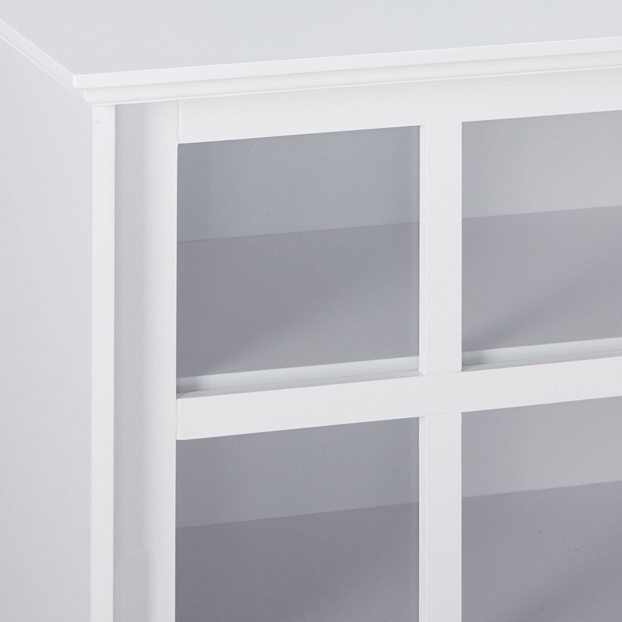 Alt View 2. Kings Brand Furniture - Kings Brand Furniture Holmes White Wood Curio Cabinet with Glass Sliding Doors - White.