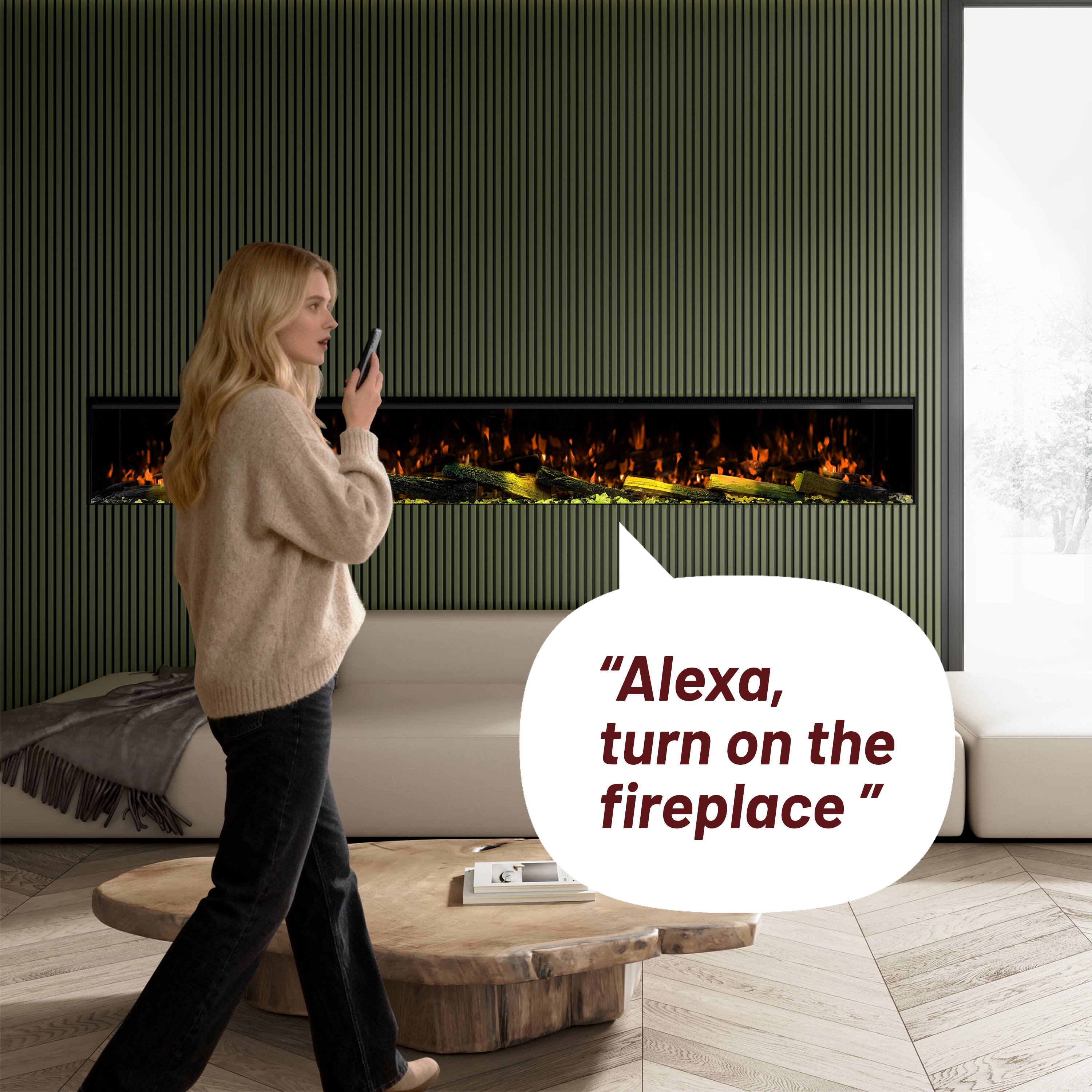 "Alexa, turn on the fireplace"