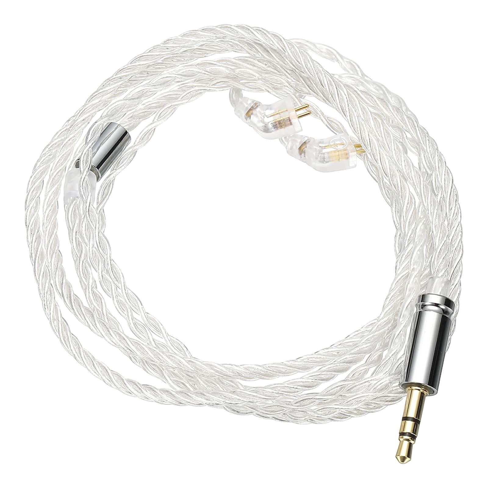 Unique Bargains - IEM Earphone Cable 1.2M, 28AWG 4-Core High Purity -Plated HiFi Replacement for Ananda Arya HE400SE (3.5mm, TFZ) - Silver