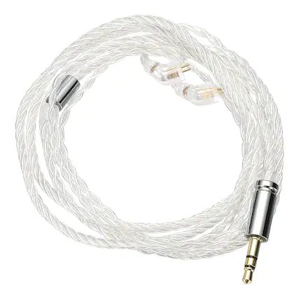 Front. Unique Bargains - IEM Earphone Cable 1.2M, 28AWG 4-Core High Purity Silver-Plated HiFi Replacement for Ananda Arya HE400SE (3.5mm, TFZ) - Silver.