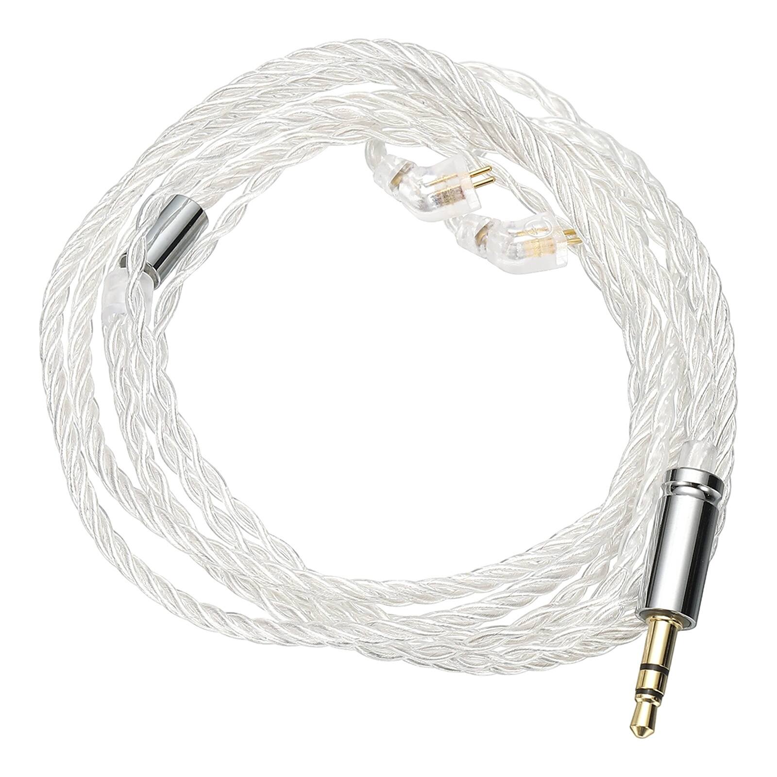 Front. Unique Bargains - IEM Earphone Cable 1.2M, 28AWG 4-Core High Purity Silver-Plated HiFi Replacement for Ananda Arya HE400SE (3.5mm, TFZ) - Silver.