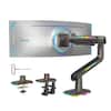 Front. HUANUO - Single Monitor Desk Mount with Mechanical Spring Arm, Integrated LED Light, & Supports up to a 57” Monitor - Black.