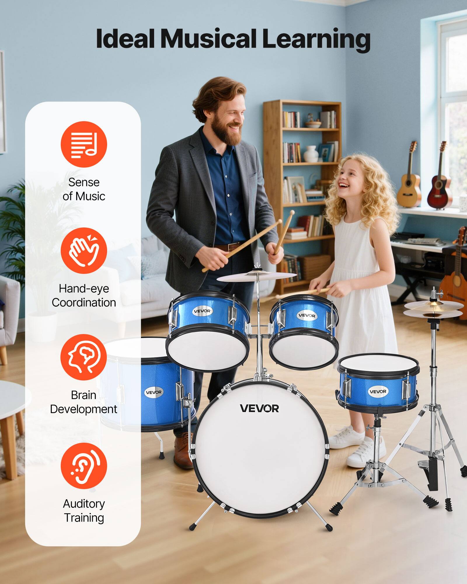 Ideal Musical Learning

- Sense of Music
- Hand-eye Coordination
- Brain Development
- Auditory Training