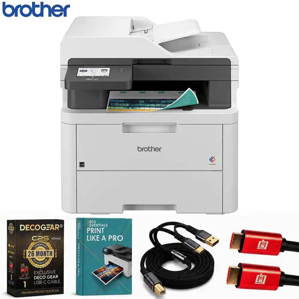 brother

COLOR

DECOGEAR CPS NOWALK PREMISCIAN 26 MONTH EXCLUSIVE OurgePort DECO GEAR USB-C CABLE 1 PROTECTION PLAN PREMIU M

A PRINTLIXE PRO

DECO SSENTIALS PRINT LIKE A PRO

101