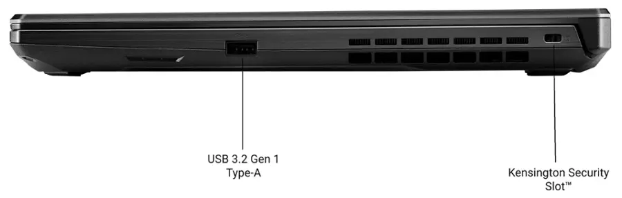 The text on the image reads: "USB 3.2 Gen 1 Type-A Kensington Security Slot."