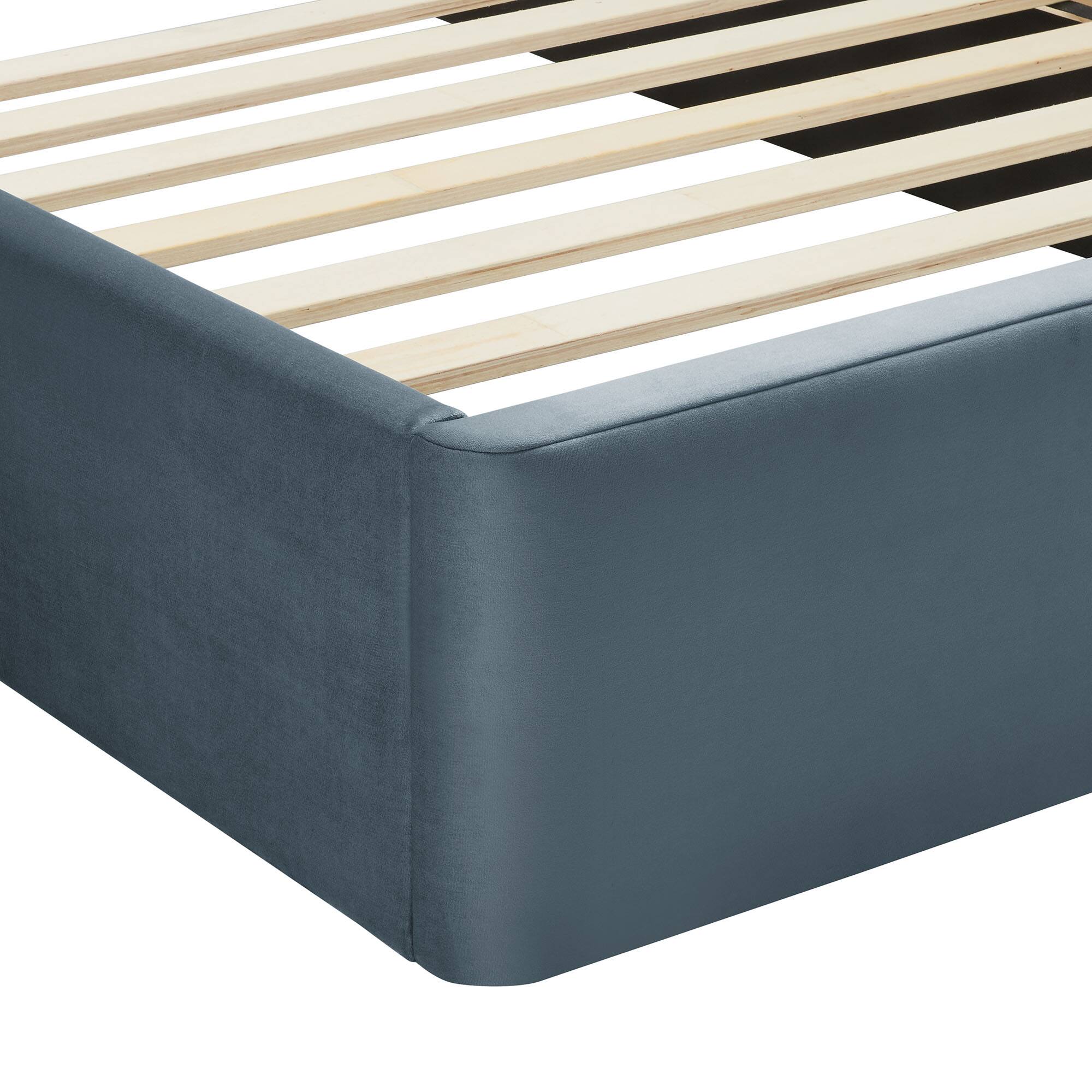 Alt View 4. Modway - Rael Performance Velvet King Platform Bed - Ivory.