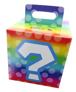 Toynk - Rainbow Question Mark 7.5" x 7.5" x 7.5" Flat Empty Gift Box - Multi-Color