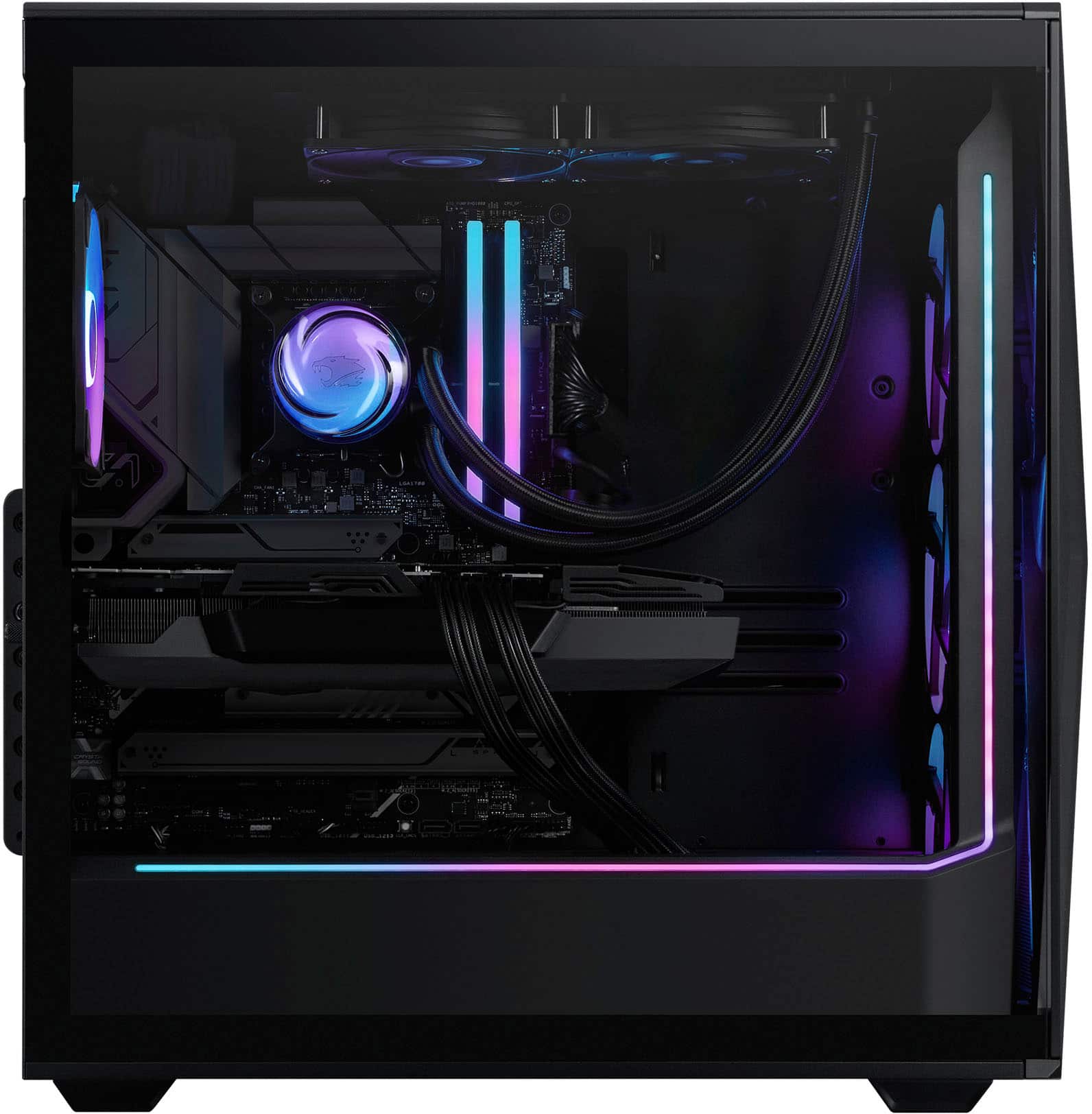 Alt View 6. iBUYPOWER - Slate Gaming Desktop PC - AMD Ryzen 7 7800X3D- AMD Radeon RX 7800XT 16GB- 32GB DDR5 RGB RAM - 2TB NVMe - Black.