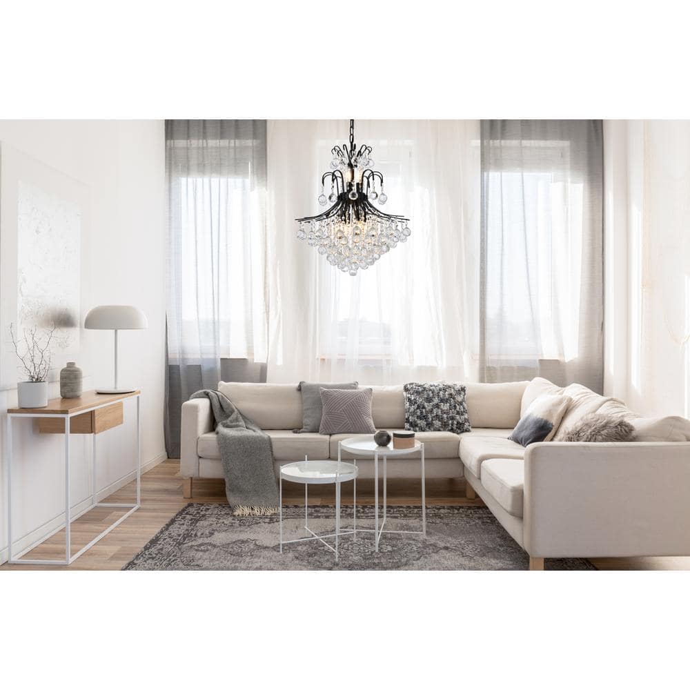 Elegant Lighting - Toureg 22 inch black chandelier - Black And Clear price history on PriceWatchPro