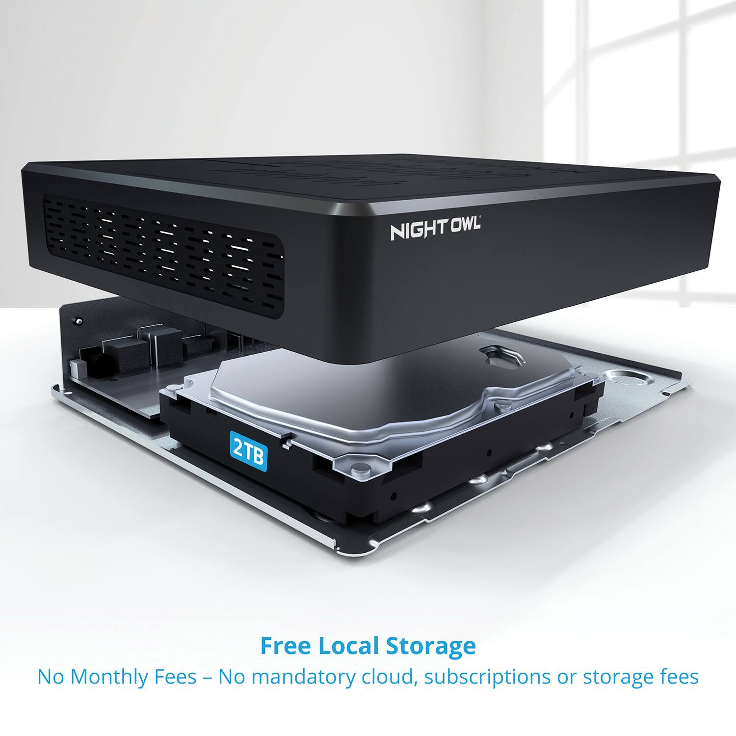 NIGHT OWL 2TB Free Local Storage No Monthly Fees - No mandatory cloud, subscriptions or storage fees