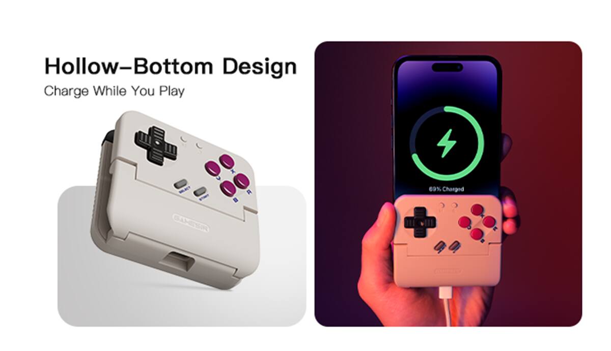 Hollow-Bottom Design  
Charge While You Play  

69% Charged  

GAMESIR