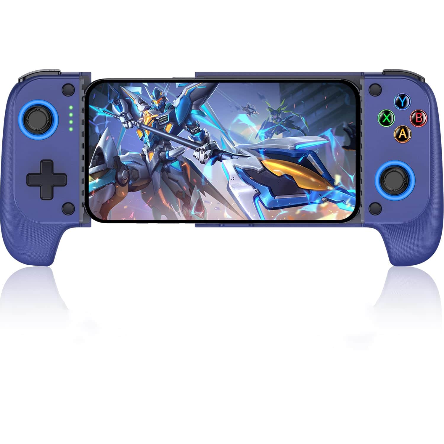 HM 1810 - Phone Controller For Iphone/android Support Case Mobile Game With Led Light Upgraded Joysticks Turbo Handheld - Blue
