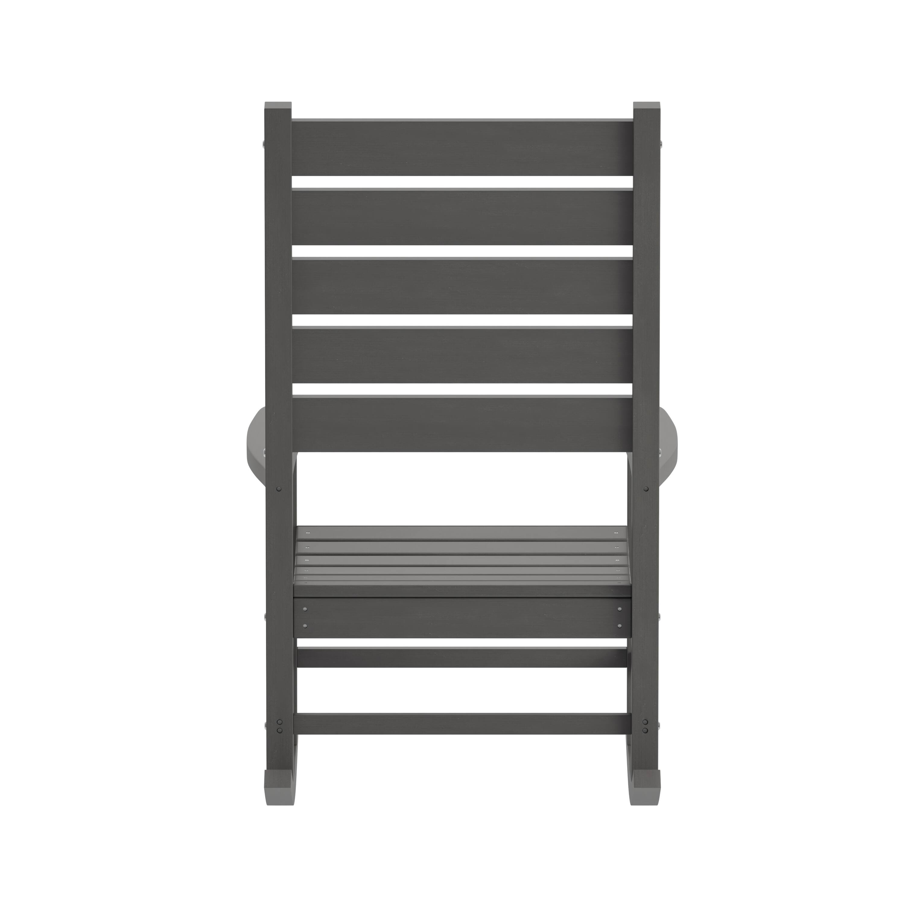 Alt View 7. Emma + Oliver - Florian Contemporary Rocking Chair, All-Weather HDPE Indoor/Outdoor Rocker - Gray.
