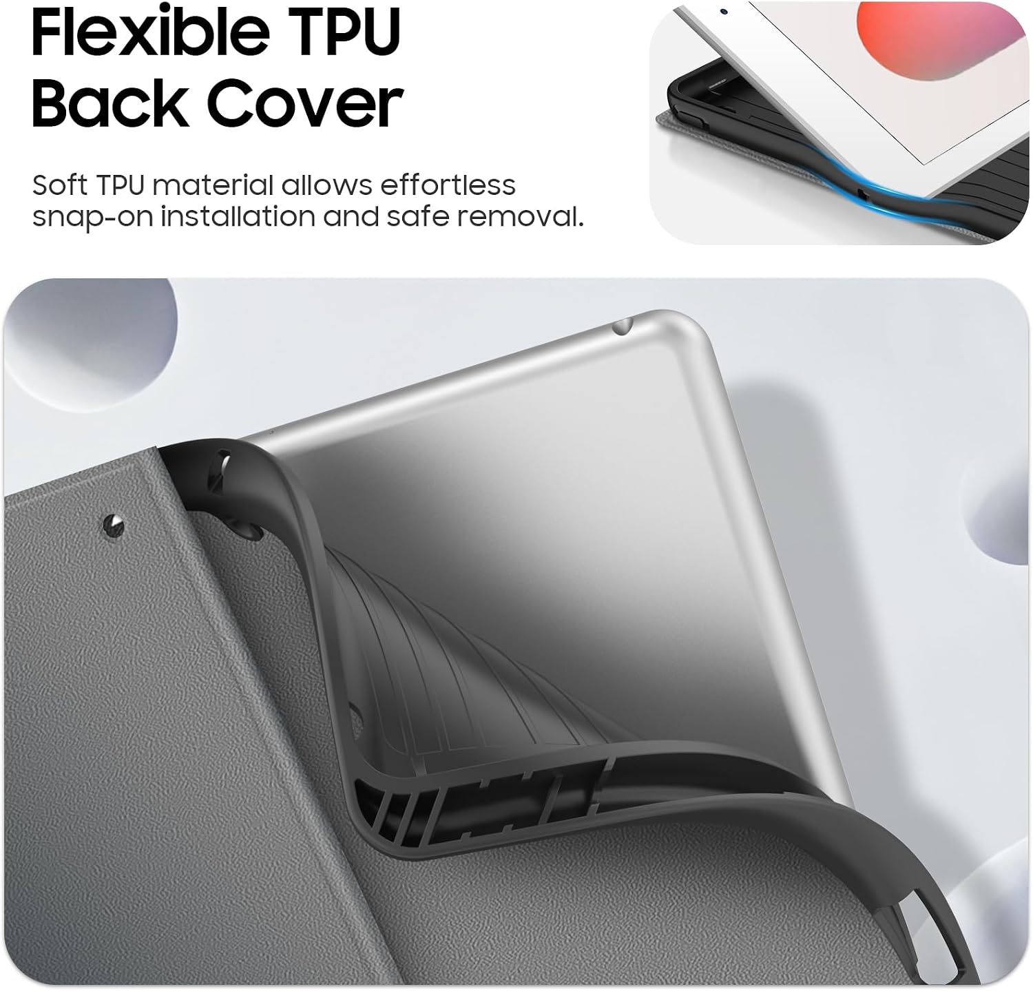Flexible TPU Back Cover

Soft TPU material allows effortless snap-on installation and safe removal.