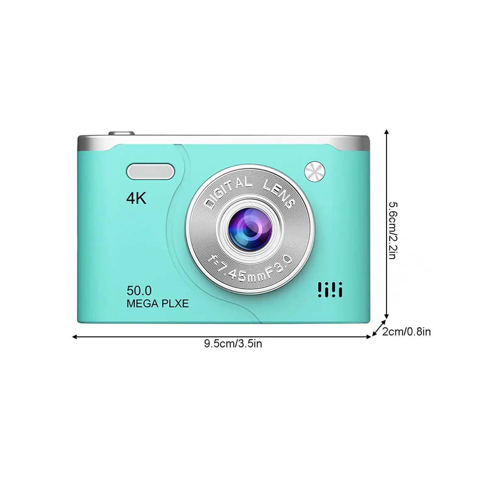 4K DIGITAL LENS f=7.37 4.5mm F3.0  
50.0 MEGA PLXE  
5.6cm/2.2in  
9.5cm/3.5in  
2cm/0.8in