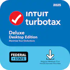 2025 Intuit TurboTax Deluxe Desktop Edition
Maximize Your Deductions
Federal + State
Requires Windows 11 or macOS Sonoma 14 or later