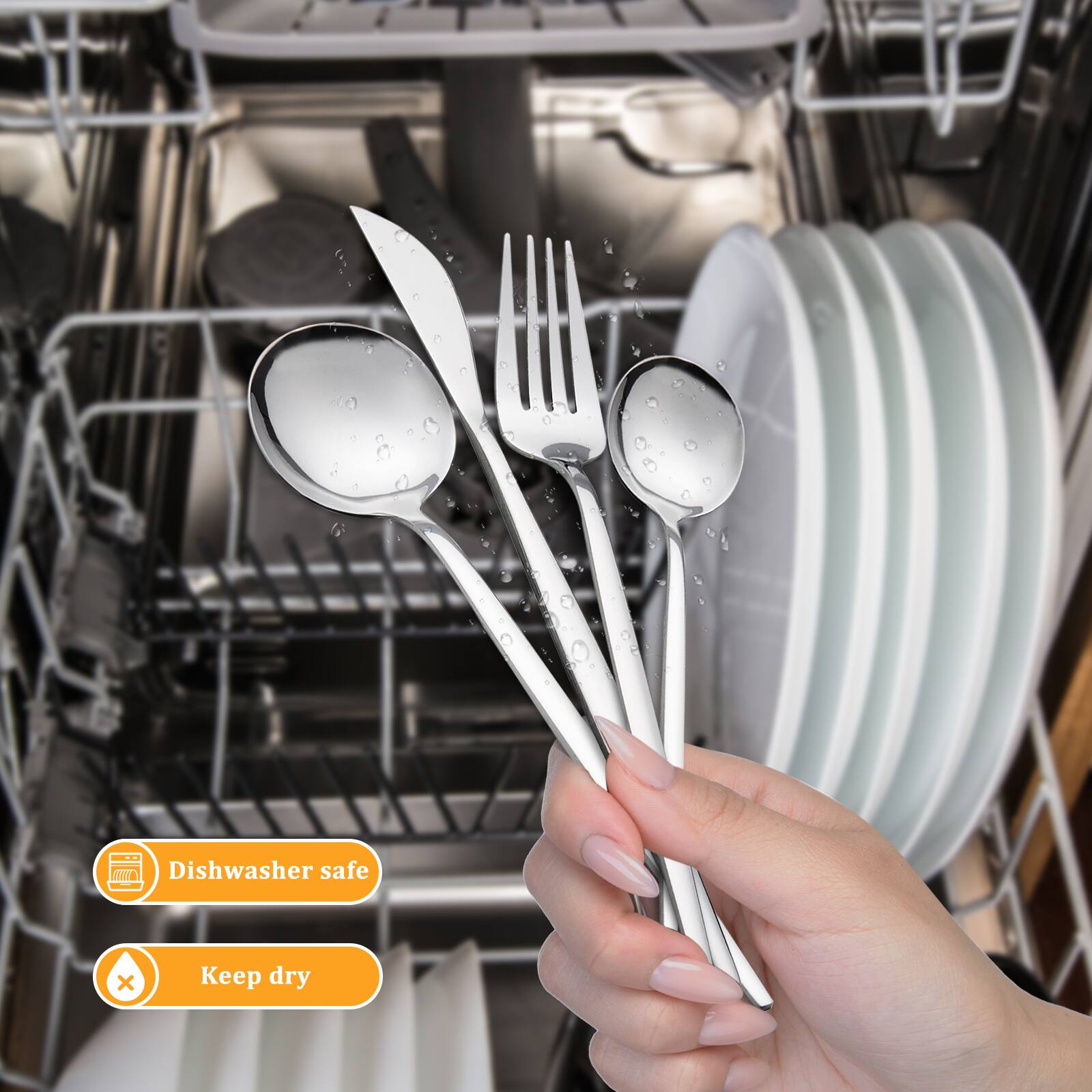 Dishwasher safe  
Keep dry