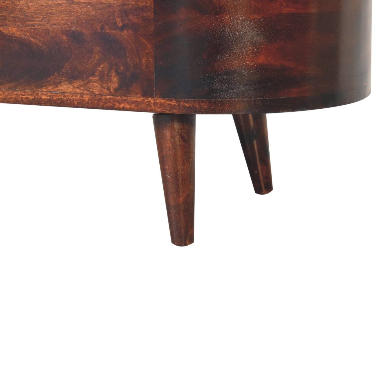 Alt View 5. Artisan Furniture - Artisan Furniture Solid Wood Light Walnut Rounded Lid-up Blanket Box, Dark Brown - Dark Brown.