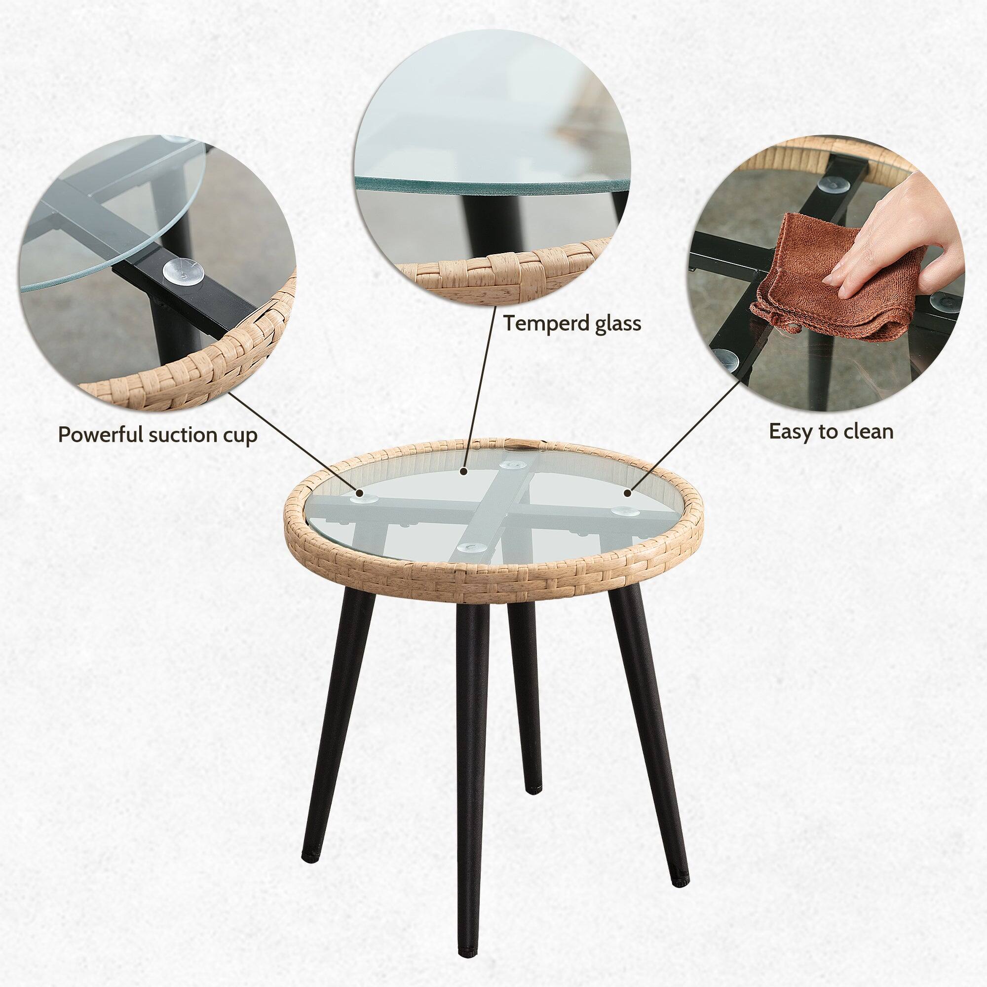 Tempered glass  
Powerful suction cup  
Easy to clean