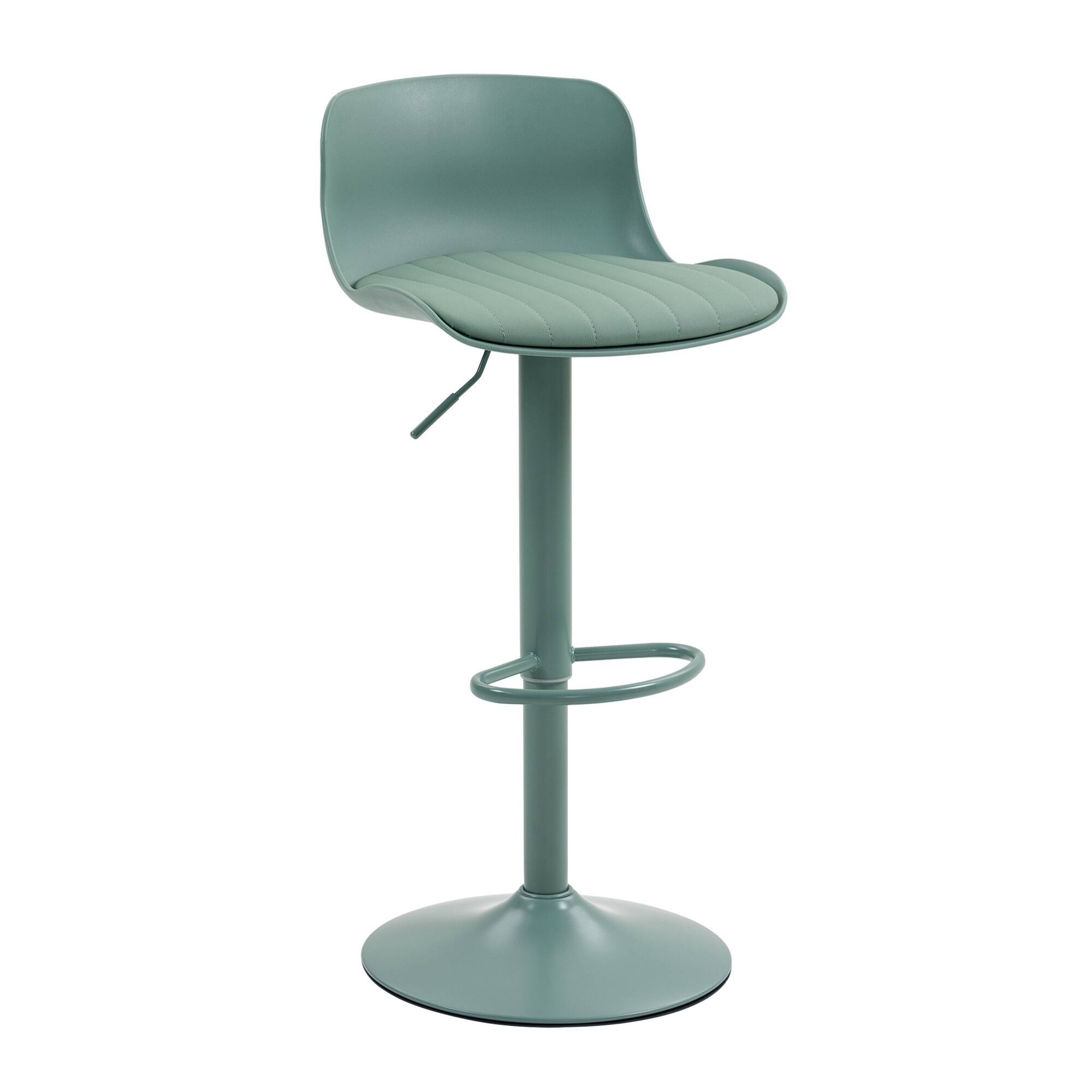 Alt View 6. GOODSILO - Set of 2 Adjustable Swivel Bar Stools with Backrest, Modern Counter Height Stools for Kitchen Islands - Mint Green.