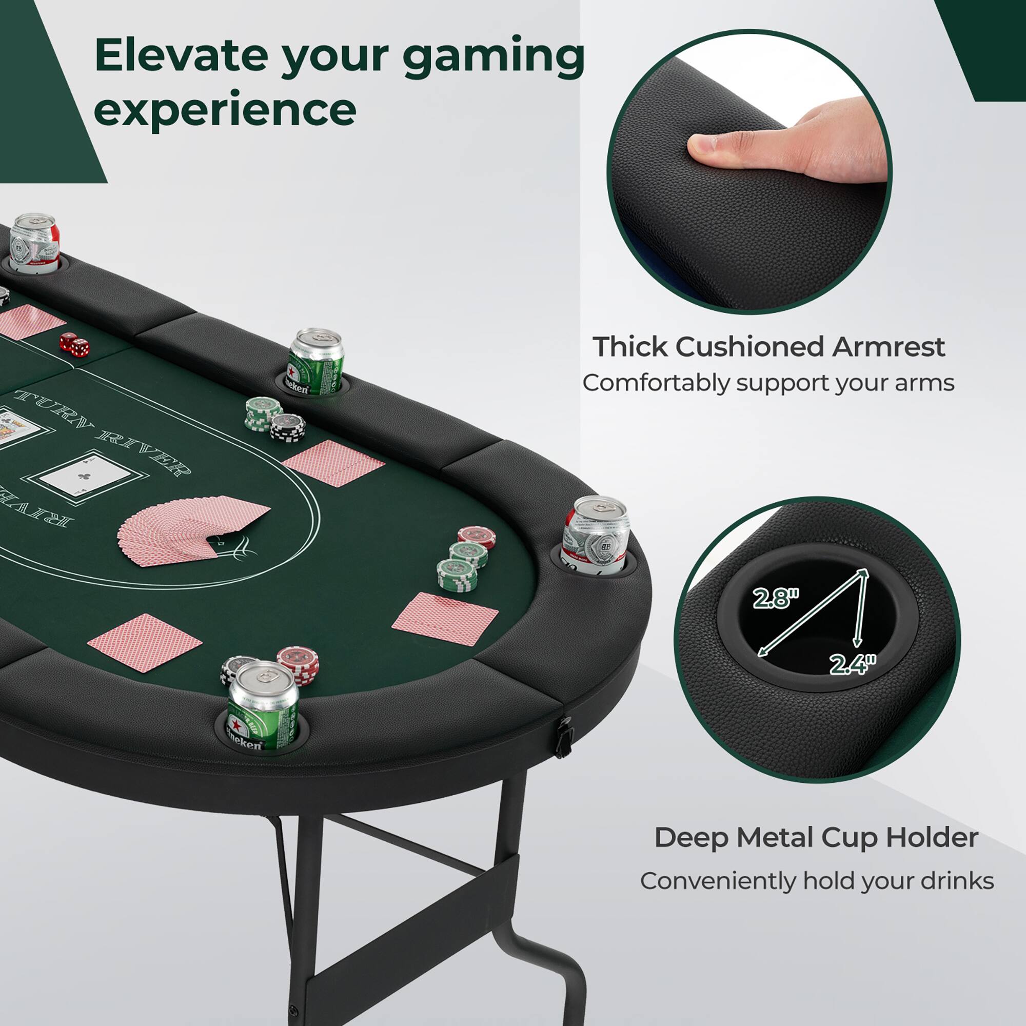 Gymax 8 Player Foldable Poker Table Portable Folding Texas Holdem