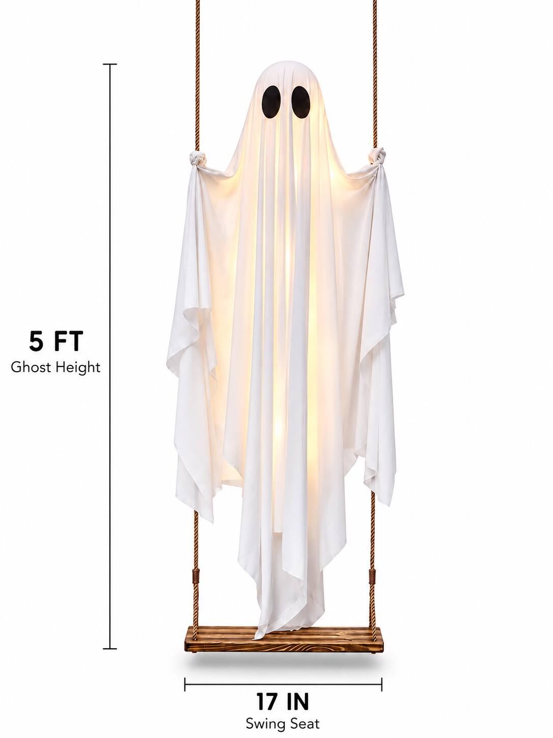 5 FT Ghost Height  
17 IN Swing Seat