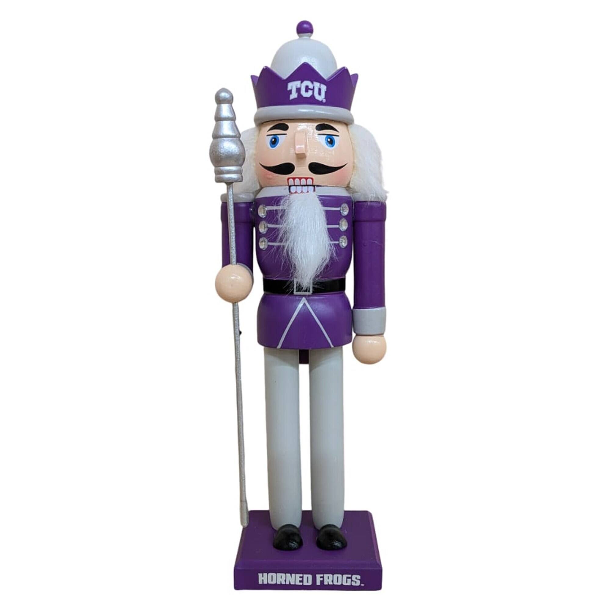 Evergreen Enterprises - TCU Horned Frogs 12" Wooden Nutcracker Statue - Multicolor