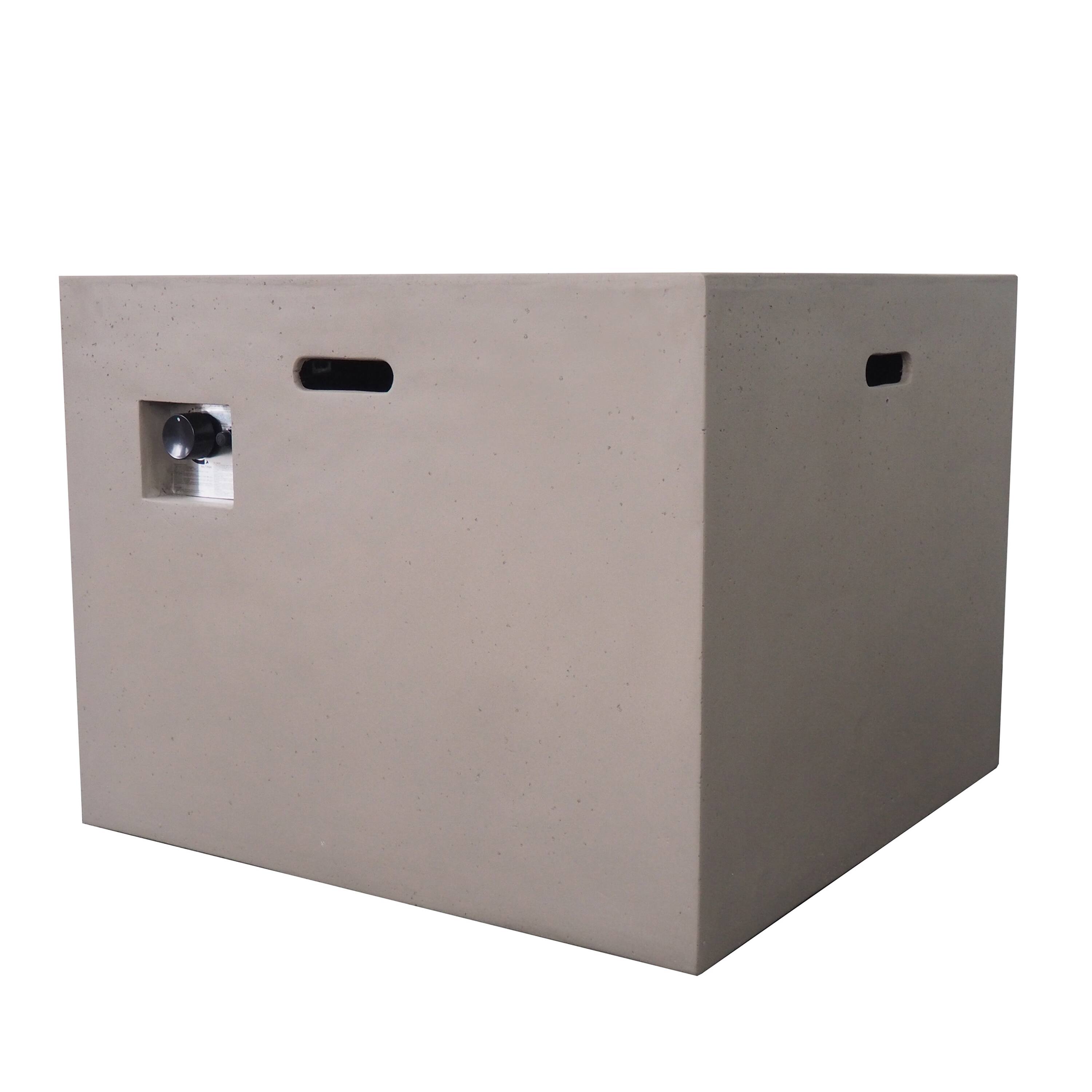 Alt View 5. APRILSOUL - AIDAN 31 inch SQUARE FIRE PIT 40000 BTU - LIGHT GREY.