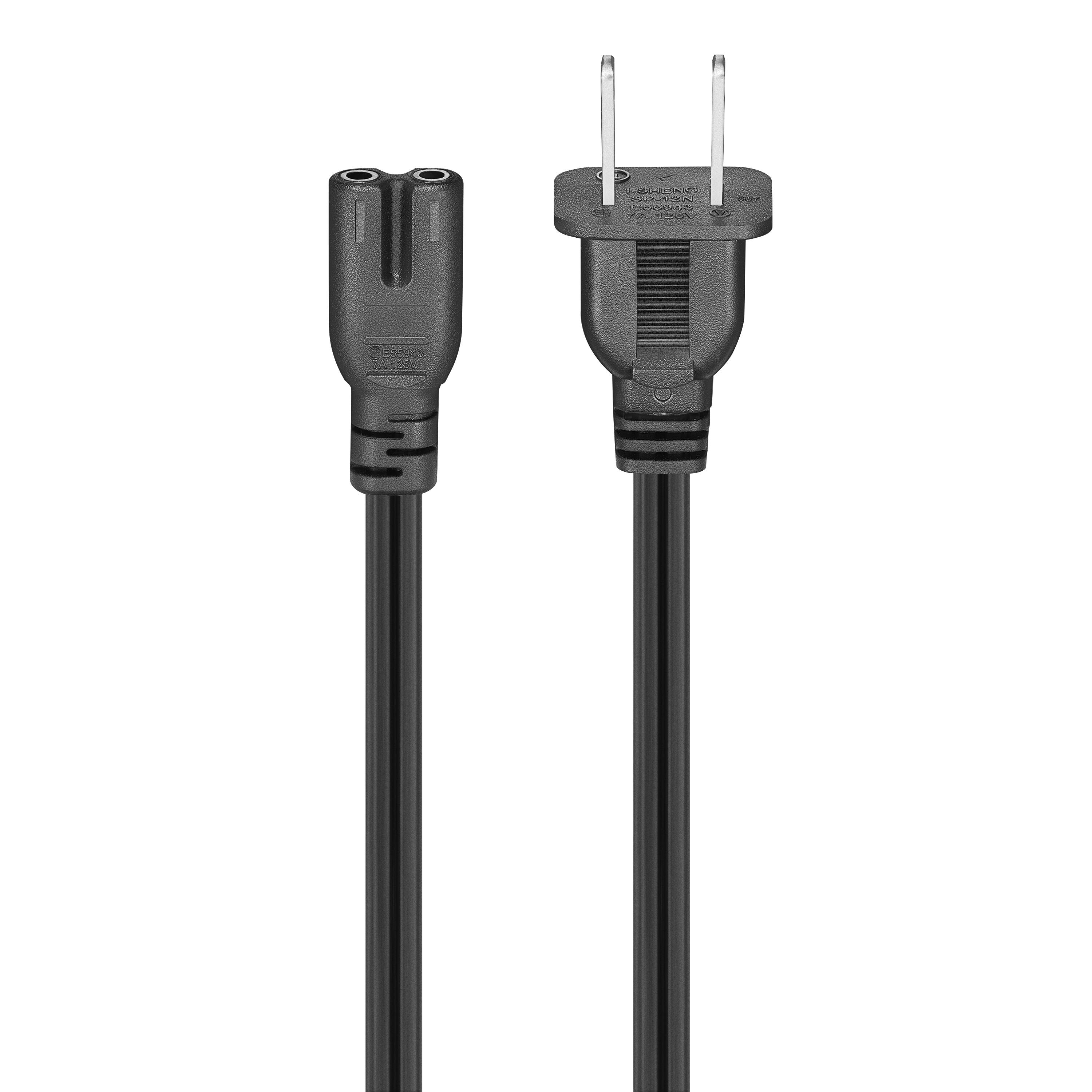 Alt View 12. Best Buy essentials™ - 6' 2-Slot Non-Polarized Power Cord - Black.