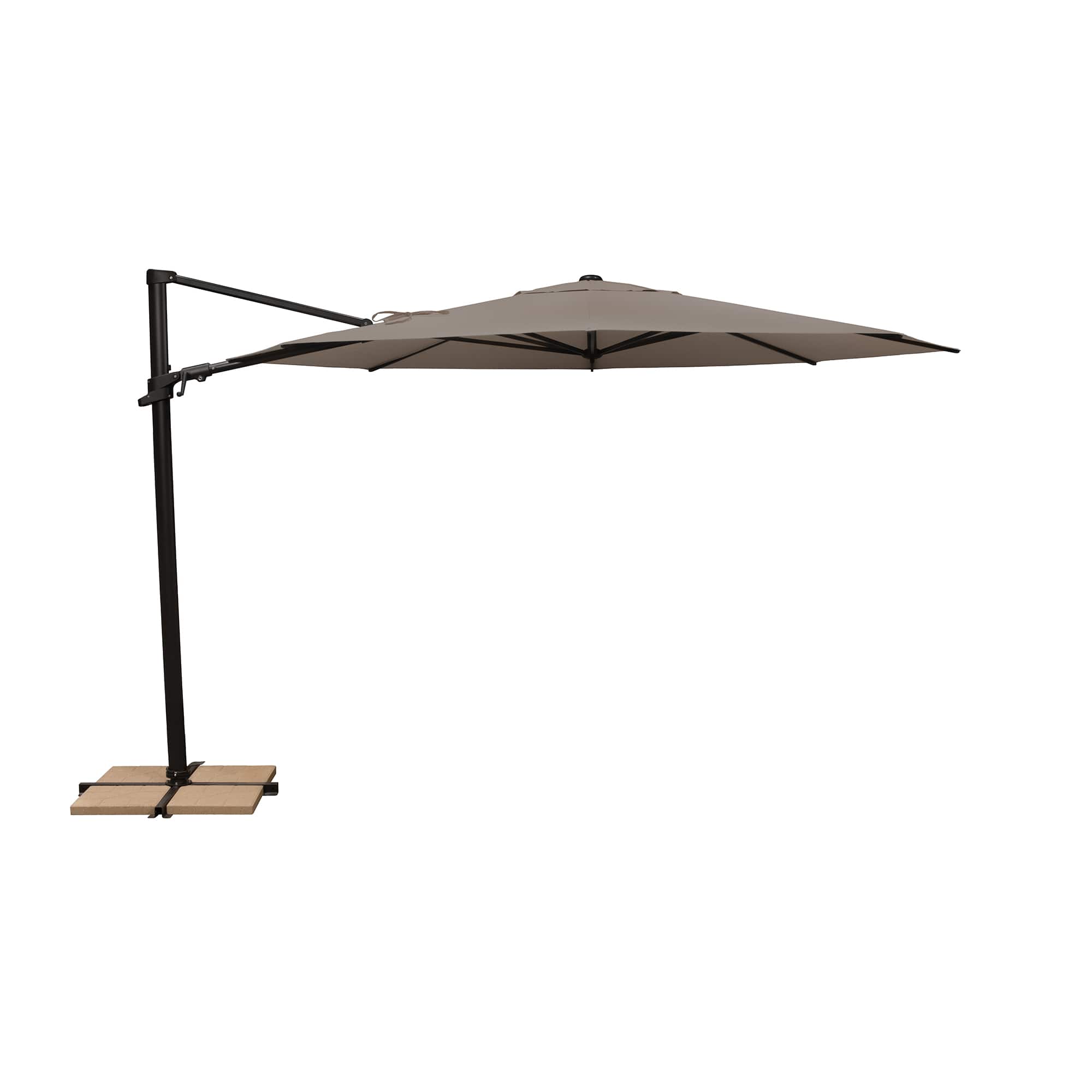 Mondawe - 11' Octagon Cantilever Patio Umbrella Black Frame - Taupe