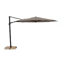 Mondawe - 11' Octagon Cantilever Patio Umbrella Black Frame - Taupe