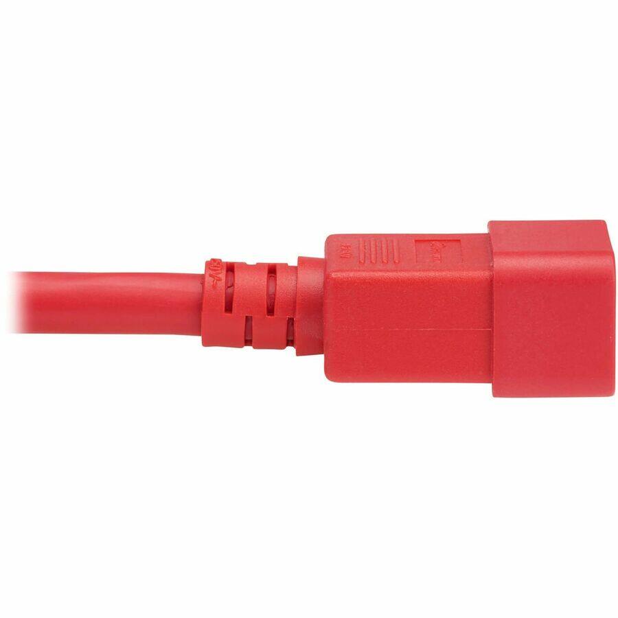 Alt View 6. Tripp Lite - Eaton Tripp Lite Series Power Cord, C20 to C21 - Heavy-Duty, 20A, 250V, 12 AWG, 5 ft. (1.5 m), Red - For Network Switch - Red.