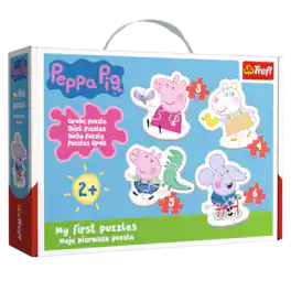 Trefl - Baby Classic 4 in 1 Puzzle - Lovely Peppa Pig Jigsaw Puzzle - Multicolor