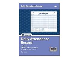 Adams - Attendance Records, 50/Pack - White/Blue