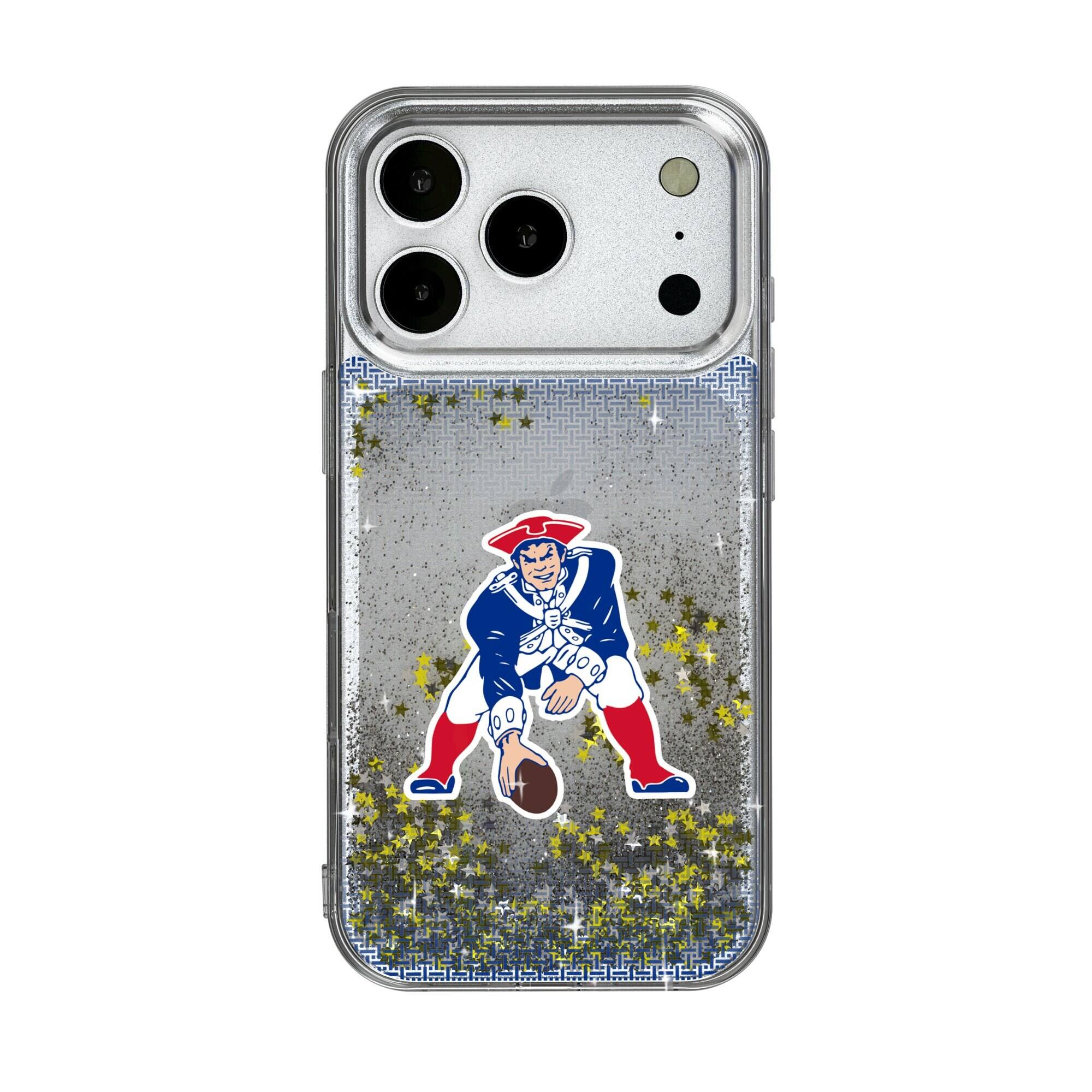Front. Keyscaper - Linen Logo iPhone Glitter Case - 14 Pro - Multicolor.