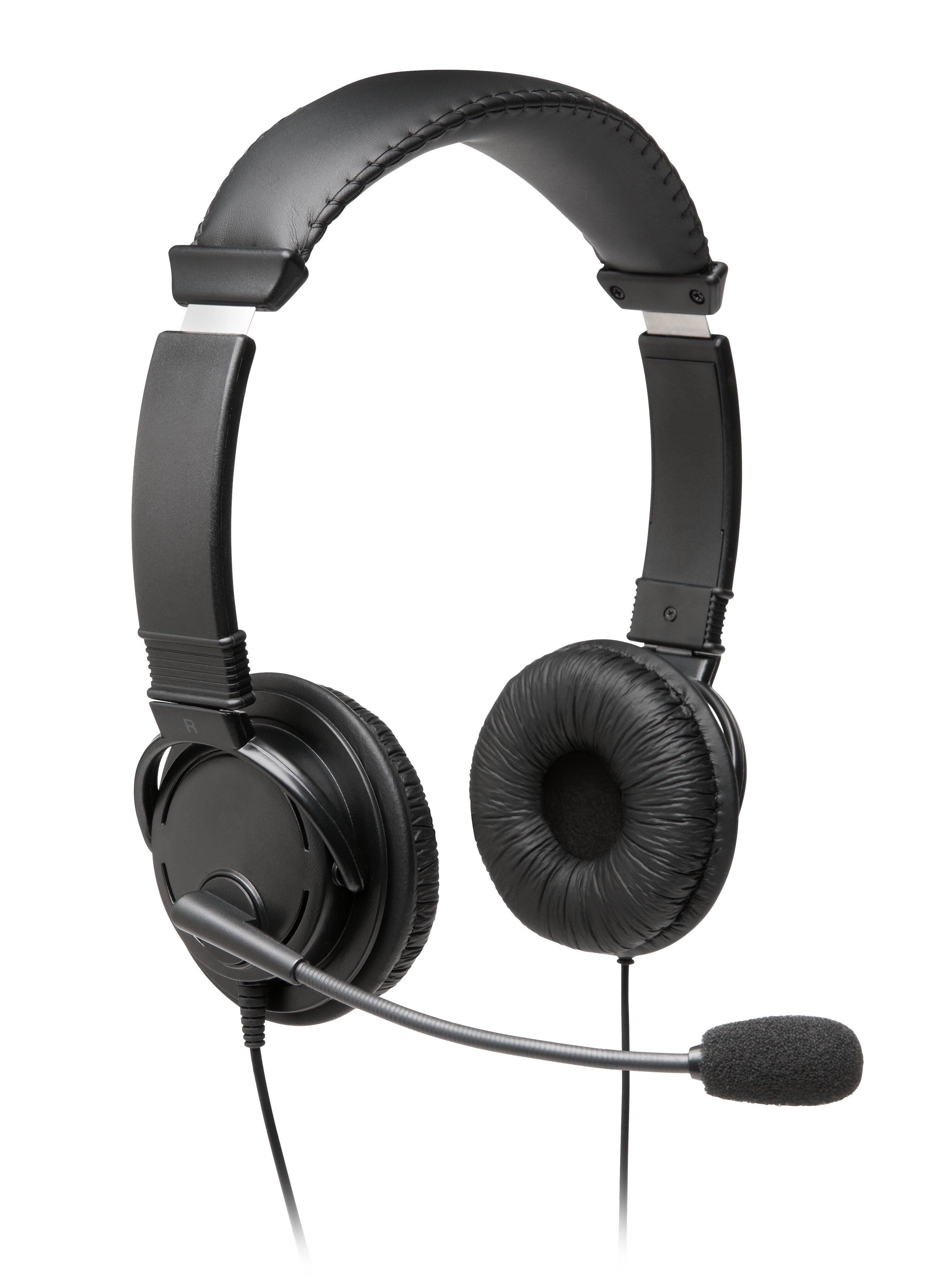 Front. Kensington - Hi‑Fi Headphones with Microphone, Universal 3.5mm Wired Headset for Clear Audio & Everyday Comfort – K97603WW - Black.